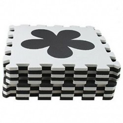 Fekete-fehér - 10 darabos Eva hab puzzle edzőszőnyeg Reteszelő padlólapok barna   bézs színű @ U8P5