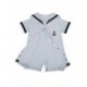 2X (baby romper nyári ruházat, újszülött, baby boy ruházat, haditengerészet ruha O6B7
