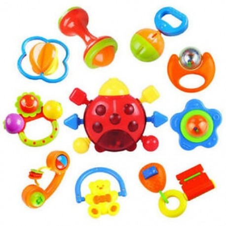 Vicces 10 darabos állati harangok Bells Kids Baby Rattle I4Z2 X3S5 S3L4