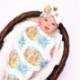 2X (Újszülött Swaddle virágos takarók kórházi fejpánttal Va E1Z4