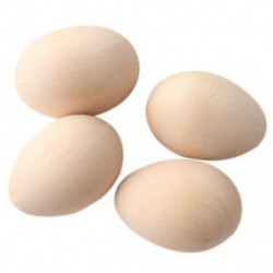 4X (63Mm 12Pc méretű nagy fa tojás alakú diy befejezetlen fa tojás kézzel készített BottoE3K2