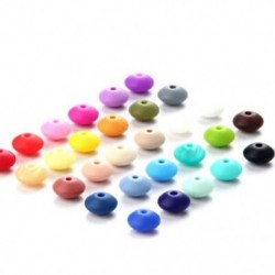 6X (100 darabos fogazású szilikon gyöngyök Lencse Abacus 12 X 6Mm Bpa Ingyenes fogkezelő Q3D6