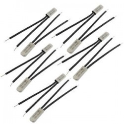 10 db hőmérséklet-szabályozó kapcsoló termosztát 65C NC KSD9700 ezüst   fekete N5J6