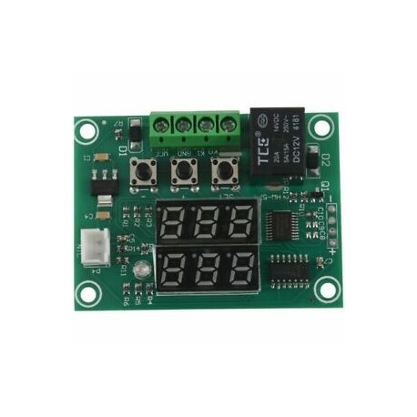 1 db zöld fém XH-W1219 dupla kijelzős digitális termosztát nagy pontosságú H3P6