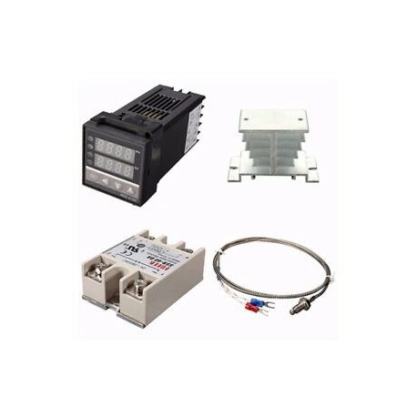 Digitális 220 V PID REX-C100 hőmérsékletszabályozó   max.40A SSR   K Thermoco L7A2