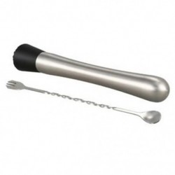 1X (10 hüvelykes rozsdamentes acél koktél sár és keverőkanál L8A1)