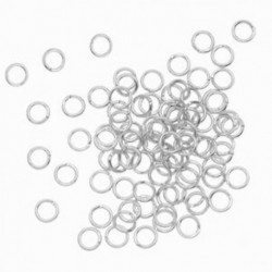 1X (500 darabos nyitott ujjgyűrűk ékszerkészítéshez, 4 mm, ezüst Y2J5)