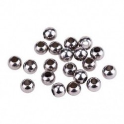 1X (1 zacskó / 20 darab rozsdamentes acél gyöngyök fém kézműves gyöngyökből, méret 6 mm, C5Y0