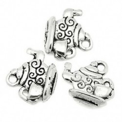 1X (10 x ötvözött TEA POT &amp  TEA CUP 3D Charms medálok, C8F2)