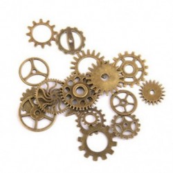1X (17db Charm Steampunk Gear kerékpár medál, nyaklánc Charm megállapításokkal Q3A1)