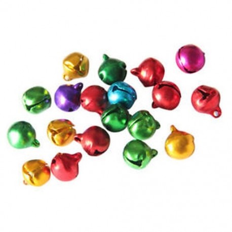 6MM 200 db / tétel Mix színek Laza Gyöngyök Kis Jingle Bells Christmas Decorat E6X2