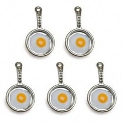 1X (5 db Charms Alloy Retro serpenyő serpenyőben tojással Ékszer készítés Medál Char Q4L3