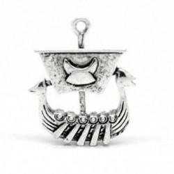 10 db ősi ezüst hangú Viking kalózhajó medálok 27 x 22 mm W5S3