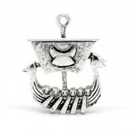 10 db ősi ezüst hangú Viking kalózhajó medálok 27 x 22 mm W5S3