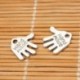 80 db kézi készítésű, hátsó méretű medálok 11x12mmďĽˆSilverďĽ ďĽ A9I1
