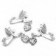 1X (10 db ezüst tónusú angyal szerelmes szív charm medálok 25x22mm (1 &quot x7 / 8&quot ) R6A1)
