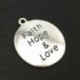 10 darab ötvözetű ősi ezüst &quot Faith Hope &amp  Love&quot  kerek DIY antik Messa V7I5