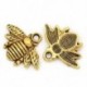 50 db fém charm medálok méh arany tónus 21 mm x 16 mm (7/8 hüvelyk x 5/8 hüvelyk) K3U9