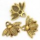50 db fém charm medálok méh arany tónus 21 mm x 16 mm (7/8 hüvelyk x 5/8 hüvelyk) K3U9