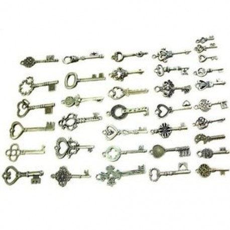 40 Pack Vintage Csontváz Kulcstartók antik bronz színű ékszerekhez, Ma R8A7