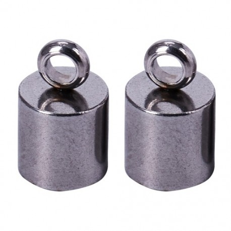 2X (20 darab rozsdamentes acél ezüst tónusú zsinór nyaklánc vége - 9,8 mm x6 mm M9X5)