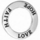 1X (20 ezüst hangú &quot Love Hope Faith&quot  gyűrű medálok, 23 mm-es nyaklánc-Jewelle O1N1