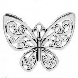 2X (5 db-os charm medálok, üreges pillangó ezüst tónusa 5.7cmx5cm (2 2/8 &quot x2&quot ) E3 J3F0
