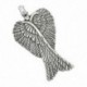 50 darab fém charm medálok Angel Wings ékszerek DIY ezüst tónusú V9X5 D3A8