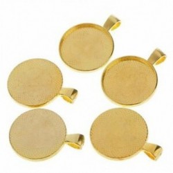 5X (50 db kerek bársony medálok takaró aljzatok 25 mm-es kabochon nyaklánchoz C W8K5