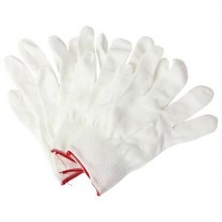 2 pár antisztatikus nylon kesztyű, nylon kesztyű, fehér S5L6