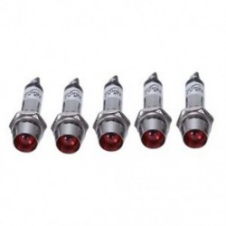 AC 220 V piros fém LED lámpa fényjelző jelzőfény 5 darab X1Z7