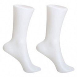 2PCS női lábú zokni Sox kijelző penész rövid harisnya manöken fehér P1F8