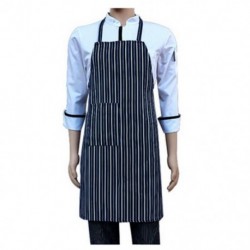 2X (vízálló Bib kötény nejlon kék és fehér csíkos étterem B7B8)