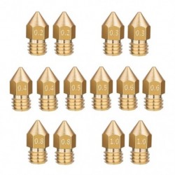 1X (14db MK8 extruderes sárgaréz fúvóka 3D-s nyomtató Makerbot számára, 7 méret 0,2 X6L4