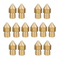 1X (14db MK8 extruderes sárgaréz fúvóka 3D-s nyomtató Makerbot számára, 7 méret 0,2 N3F6