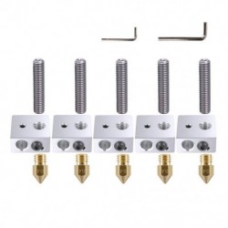5 db 30 mm hosszú extruder 1,75 mm teflon torokcső és 5 db 0,4 mm sárgaréz Ex O5A5