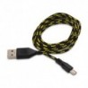 1X (1M fonott szövet Mini USB adat- és szinkron töltő kábel kábel a mobiltelefonhoz B D3W3