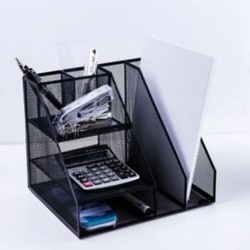 Otthoni irodai asztali irodai tároló File Rack Organizer Sorter Black Metal M V3O1