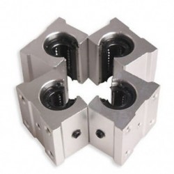 4 x SBR12UU 12 mm-es alumínium lineáris mozgásirányító csapágy blokk, ezüst F4D1