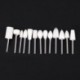 13 db / tétel Különböző alakú, 3 mm-es szárú gyapjú csiszolófej Fehér Jade Metal Mir X3U3
