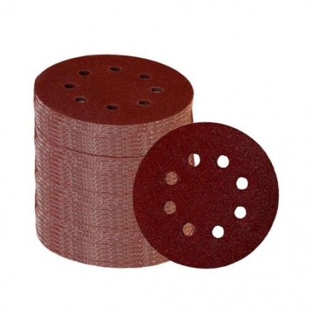 60 darab 8 lyuk 5 hüvelykes csiszolókorong kampó és hurok 60/100/180/240/320/400 R2J4