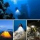 3X (Diving Light Led tompítható éjszakai fény Video Búvárkodás víz alatti LighF9P9