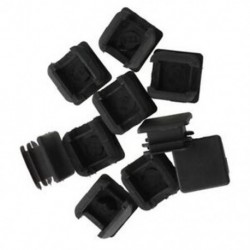 25 mm x 25 mm-es műanyag négyzet alakú csőbetétek fekete végdarabokhoz, 10 darab O4Y9