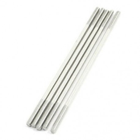 5 db mindkét vége 2 mm-es menetes acél főszelep összekötő rúd, 65 mm hosszú, O5C9