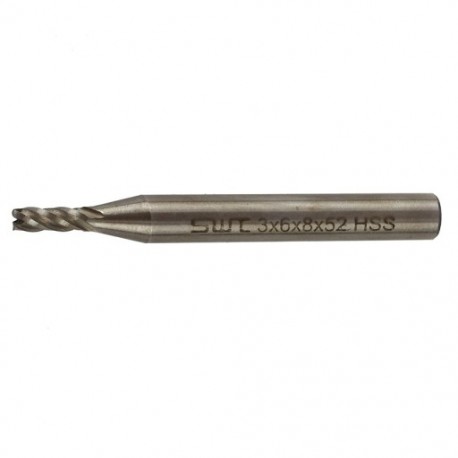 Szürke, 3 x 6 mm-es egyenes szár, 4 horony, végső marómaró L9I8