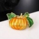 Halloween tök bross új ötvözet zöld levelek narancssárga zománc tök nők A3C2
