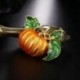Halloween tök bross új ötvözet zöld levelek narancssárga zománc tök nők A3C2