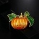 Halloween tök bross új ötvözet zöld levelek narancssárga zománc tök nők A3C2