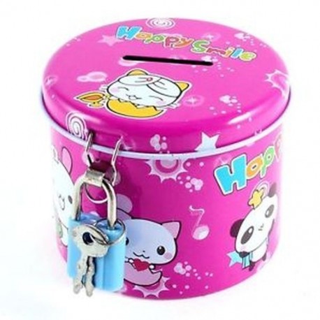 Henger tervezés Rajzfilm nyomtatás Piggy Bank érme pénzmegtakarító doboz lakattal CT L8A8