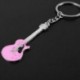 2X (1 pár édes mini ezüst rózsaszín ötvözet gitár kulcstartó kulcstartó kulcstartó Penda E6X5